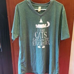 New Cat Slave V-Neck Tee Large
